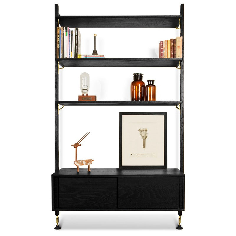 THEO WALL UNIT WITH DRAWER - BLACK - Home Office Makeover