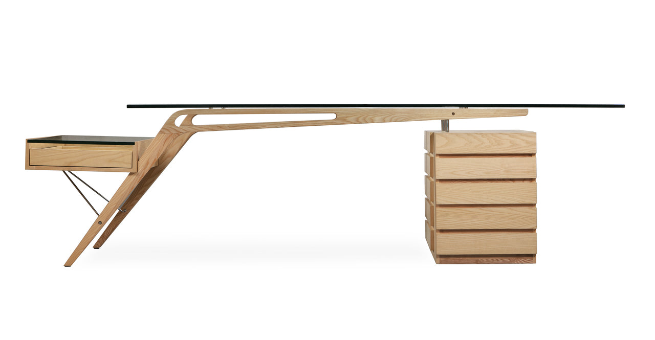 1949 PROTRACTOR DESK - NATURAL ASH - Home Office Makeover