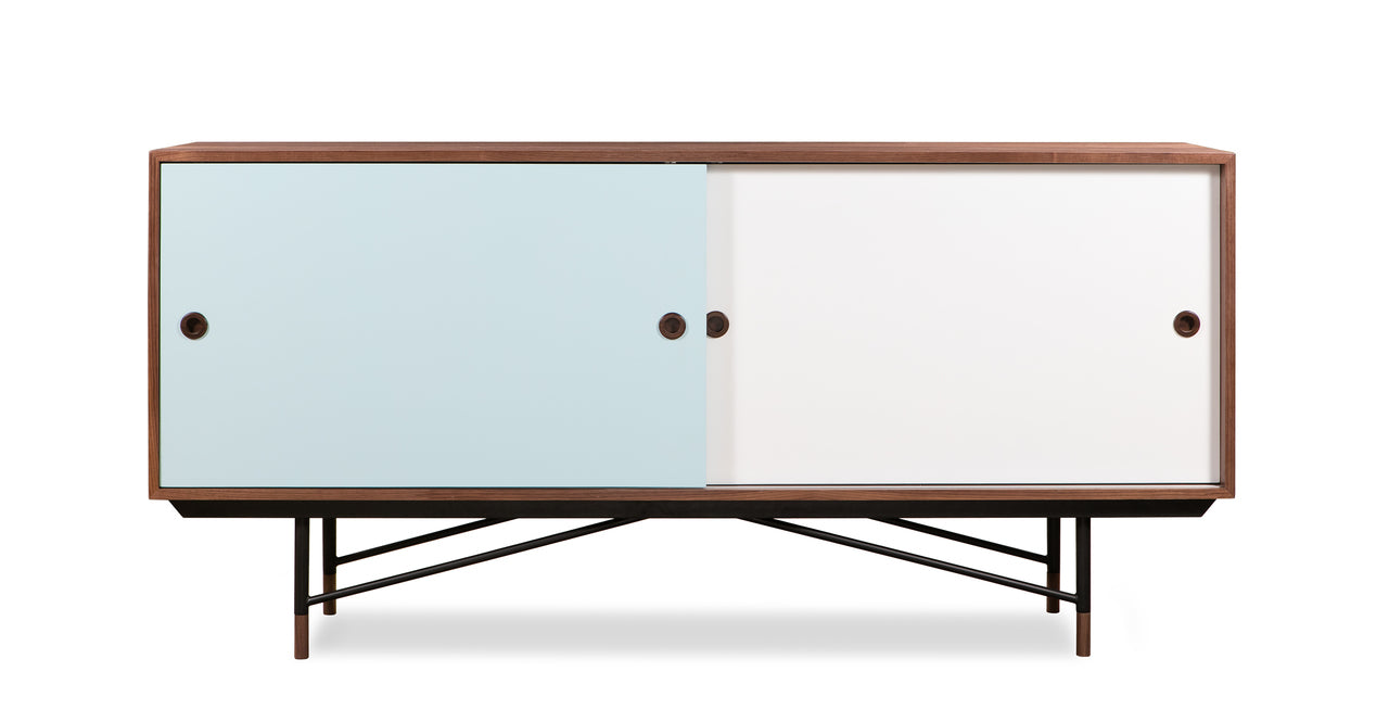 COLOR THEORY SIDEBOARD - WALNUT/BLUE 77" - Home Office Makeover