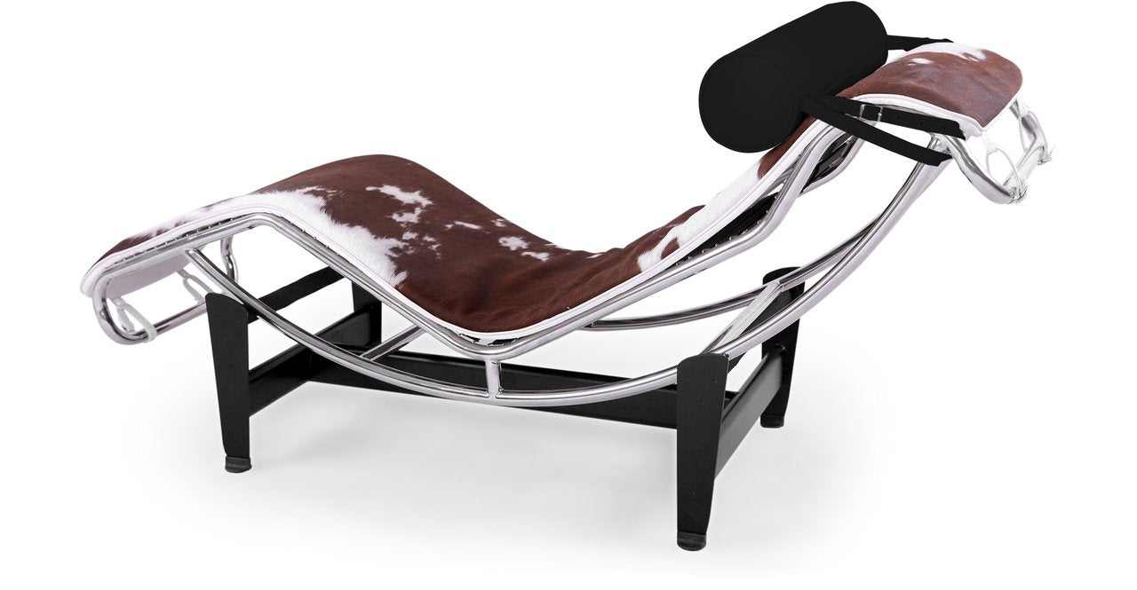 GRAVITY CHAISE LOUNGE - BROWN/WHITE COWHIDE - Home Office Makeover