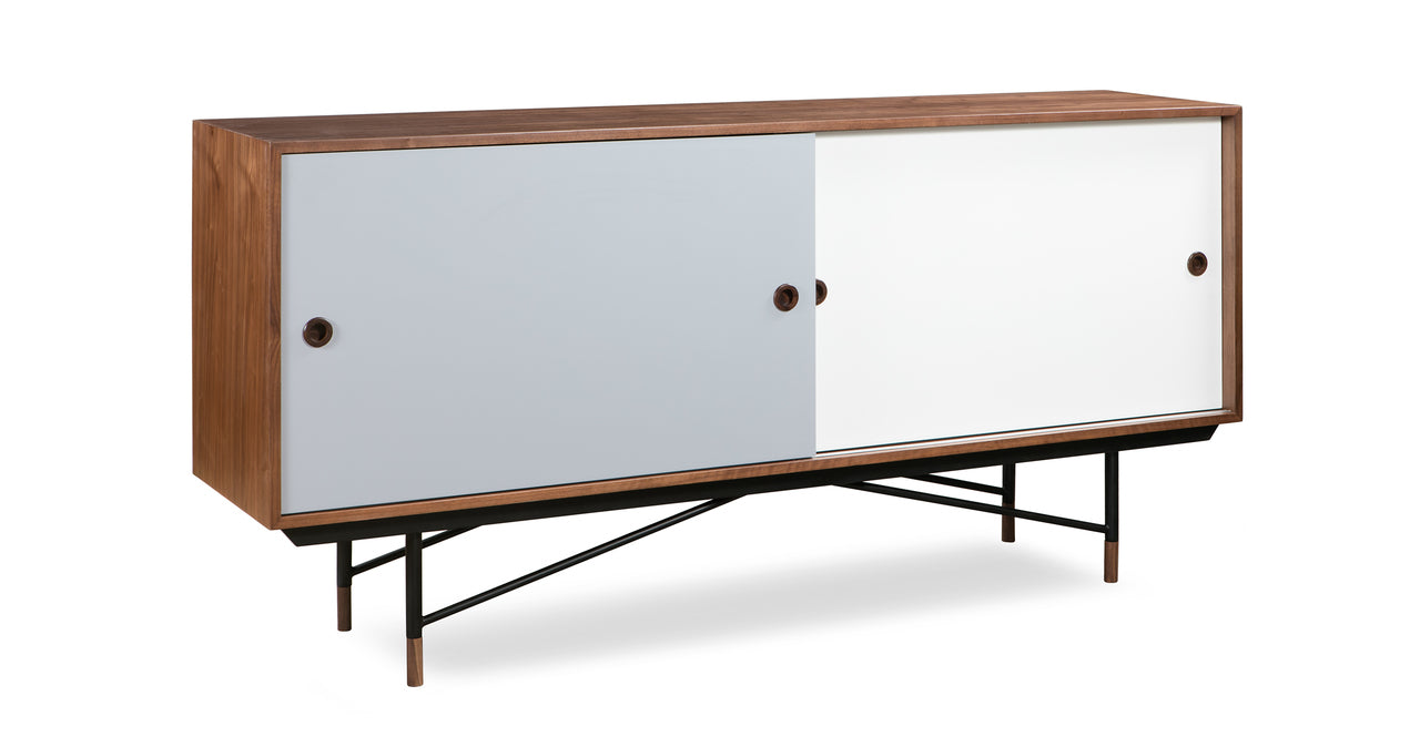 COLOR THEORY SIDEBOARD - WALNUT/GREY 77" - Home Office Makeover