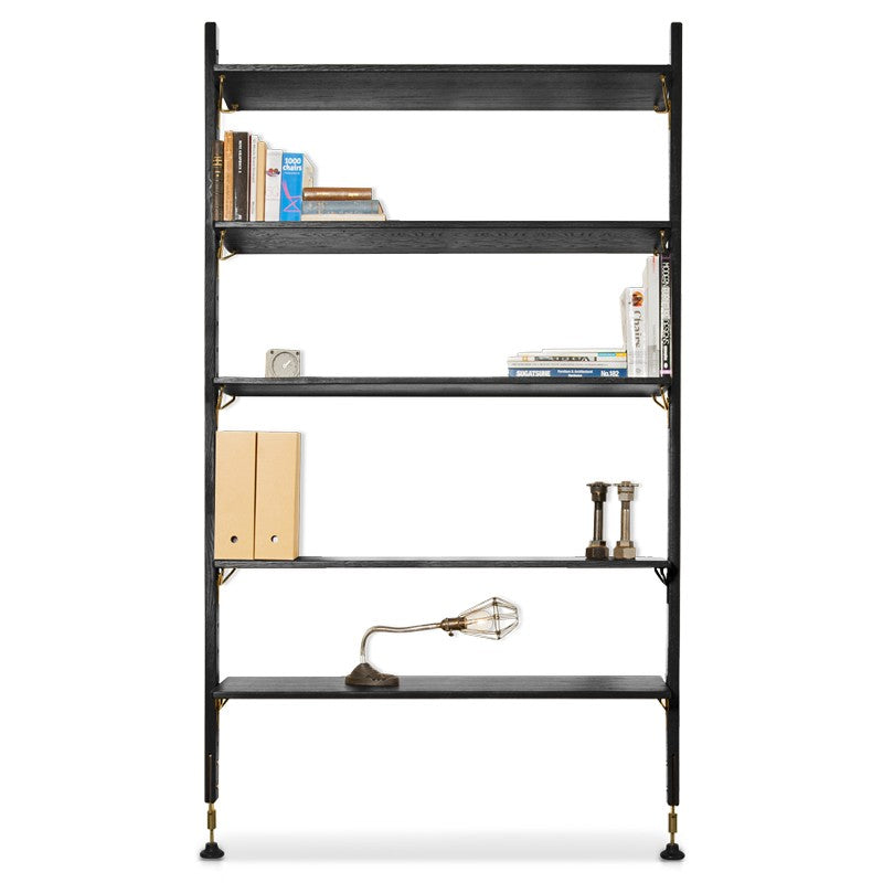 THEO WALL UNIT WITH LARGE SHELVES - BLACK - Home Office Makeover